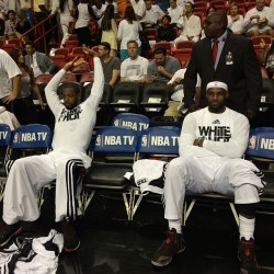 instanba:  @dwyanewade & @kingjames stretch