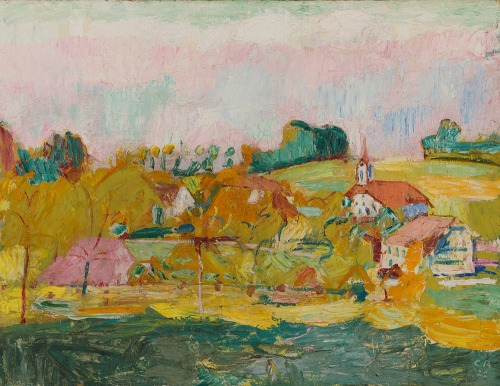Oschwand, garden,tress in Autumn -  Cuno AmietSwiss , 1868-1961 Autumn, 1918Garden near Oschwand , 1