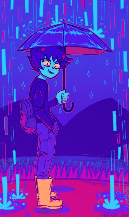 frankenflora: Karkat vibing in the moonlight