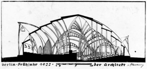 Otto Bartning, Sternkirche – Star Church, 1922. German expressionism, never executed. CAD Model: TU 