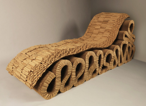 Frank O. Gehry, Bubbles chaise longue, 1988. Cardboard. USA. Via Cooper Hewitt. Read more here