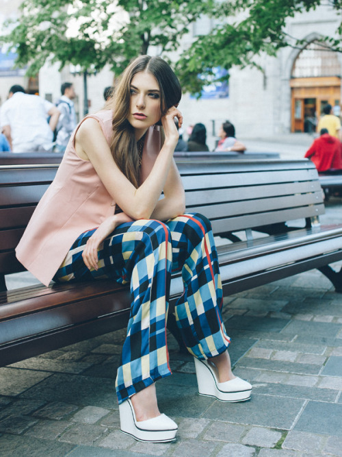 jeffreychan:  juried:  Folio’s CAT CLOUTIER, by Jeffrey Chan “Colour & Prints in the Old Port of Montreal” Styling: Daniel-Bruno Ferreira Makeup/Hair: Michael Goyette  A story I shot in Montreal over the Victoria Day long weekend.