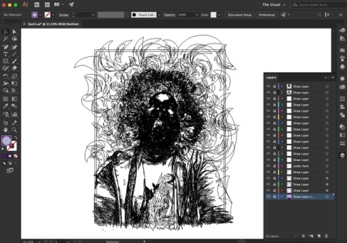 When I started this drawing I was psyched to get to draw so much awesome hair. By the end I was curs