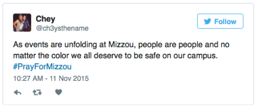 micdotcom:  #PrayForMizzou starts trending after Yik Yak threatsAmid recent racial protests and tension at Missouri, security notices were sent to dorm buildings after a series of suspicious threats were posted online to Yik-Yak. Another threatening phone