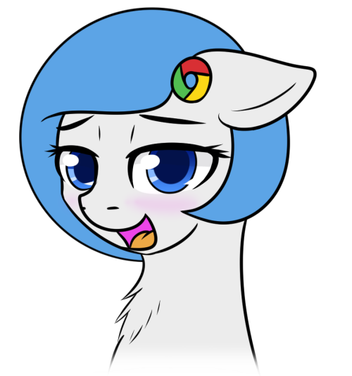 Drew a cute blushy Chrome for a public service announcement on my main blog.