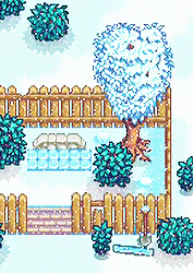 ladyennefers:stardew valley in the winter ☃️❄️