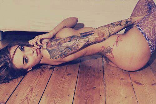 Sexy little mama,  love your tats baby!