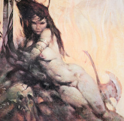 geekwarrior77:  Detail of the woman in Frazetta’s iconic Barbarian painting. 