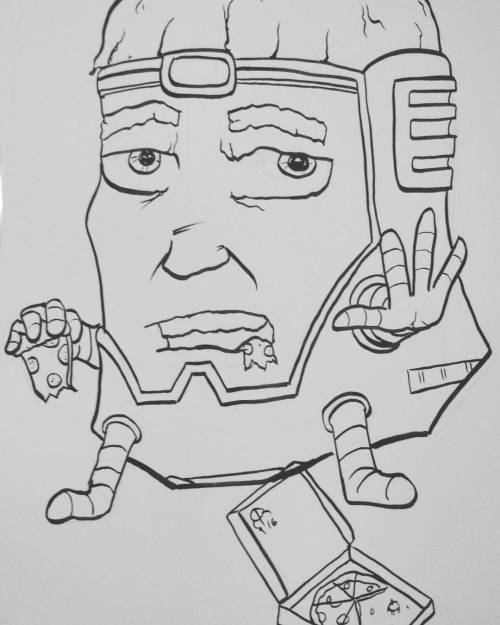 Modok cheating on his diet. #drinkanddraw (at Cincinnati Marriott Rivercenter)