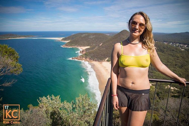 Hiked to the top of the hill in this sheer mini skirt and top! Definitely got a few