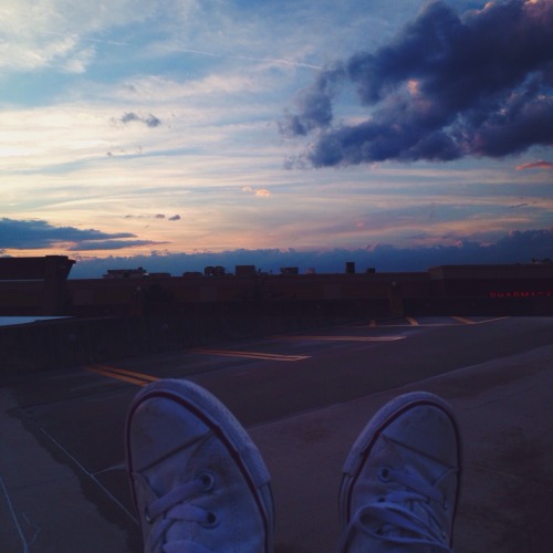 sadtape:breathtaking sunset from a park garage roof | 8/4/15 7:56pm