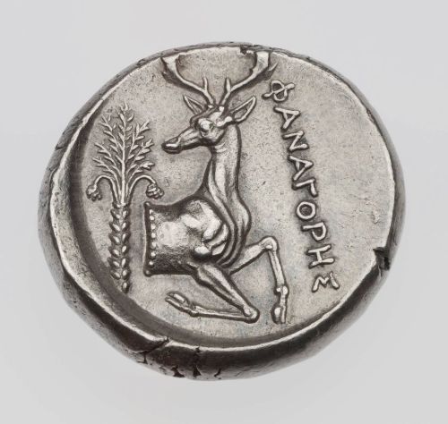 archaicwonder: &lsquo;Bee and Stag&rsquo; Tetradrachm from Ephesos, Ionia, c. 390-325 BC, by