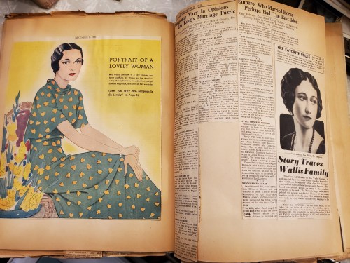  Scrapbook Filled With Newspaper & Magazine Accounts of Wallace “Wally” Simpson &