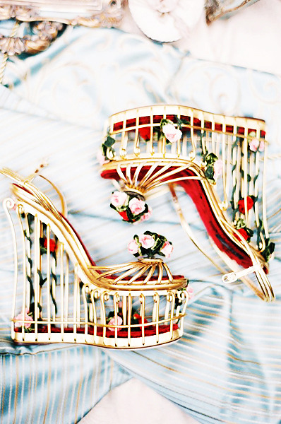 dolce and gabbana floral cage heels