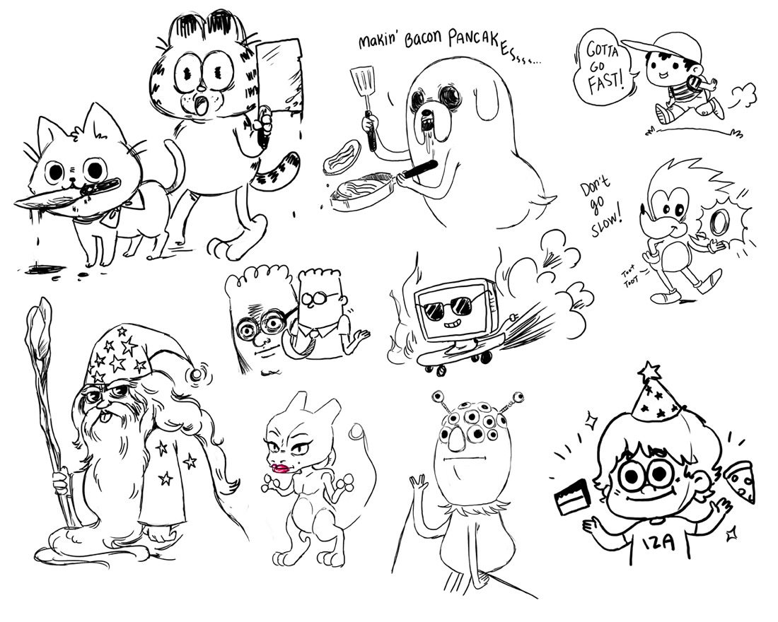 Had a super fun Google hangout drawing party last week with denniebright, gumbogamer, and izaart! Here’s the stuff I drew!