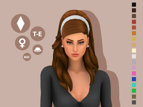 simcelebrity00:Positions HairstyleMaxis Match HairstyleAvailable for Teens-Elders18 EA swatchesHat c