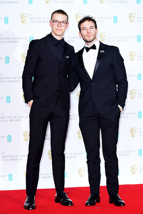 Will Poulter and Sam Claflin attend the 71st British Academy Film Awards at Royal Albert Hall in Lon