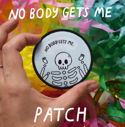 thesadghostclub: New skelly patch! Poor skelly has no BODY (get it, he’s a skeleton) FInd it HERE
