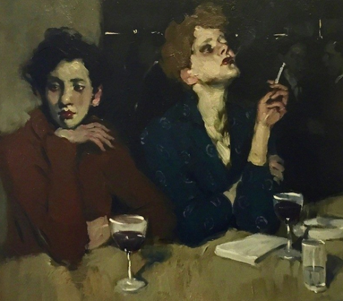 fordarkmornings:Pierreuses au bar. Pablo Picasso (Spanish, 1881–1973)Two Women at the Bar. Malcolm L