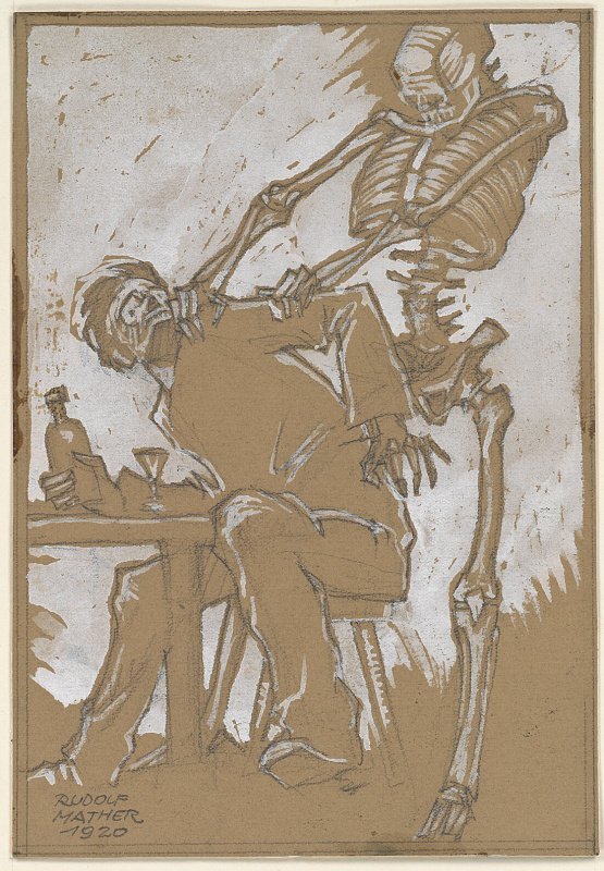 amare-habeo:  Rudolf Mather  (Czech, 1891-1975)Death and drinker (Smrt a piják),