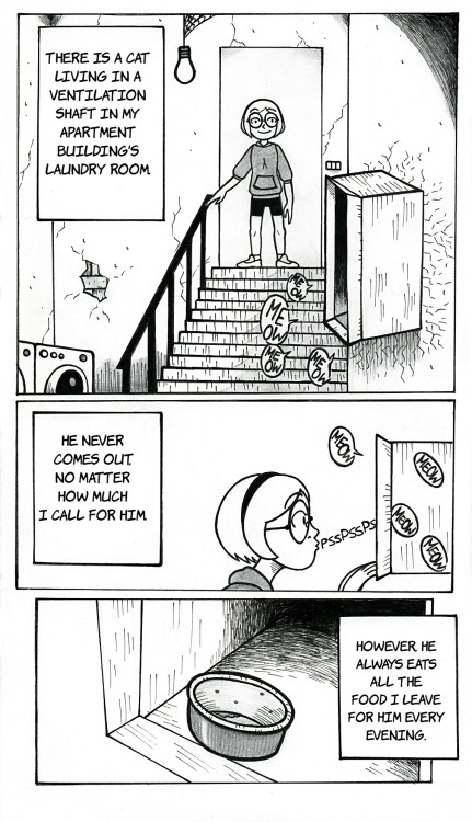 quietdoppelganger: melessiaarts:  The Cat in the Ventilation Shaft   OP you are the first person I’ve ever encountered whose story vibes are on par with Junji Ito’s 