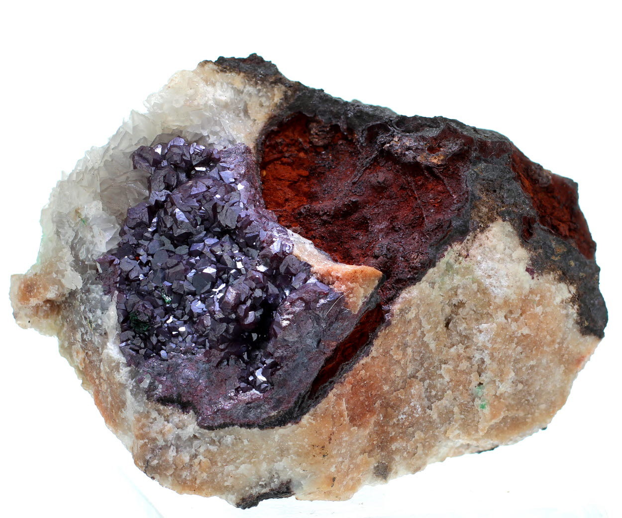 hematitehearts:  Cuprite, Quartz and HematiteLocality: Kombat Mine, Grootfontein,
