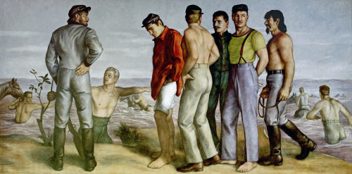 Stuart’s Raiders at the Swollen FordJared French (American; 1905–1988)1939 Oil and tempera Photograp