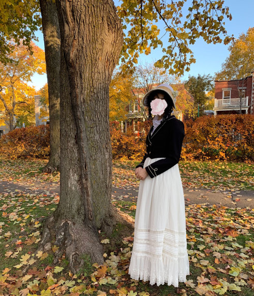  A photo within the warm autumn leaves from our regency inspired picnic in November The mood was goo
