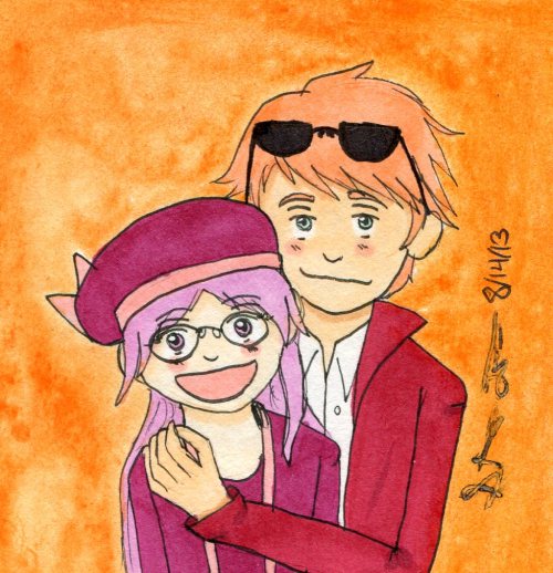 Happy birthday, Debbie! I adore your OCs, you know, so here are Miyna and Niall being cuties!