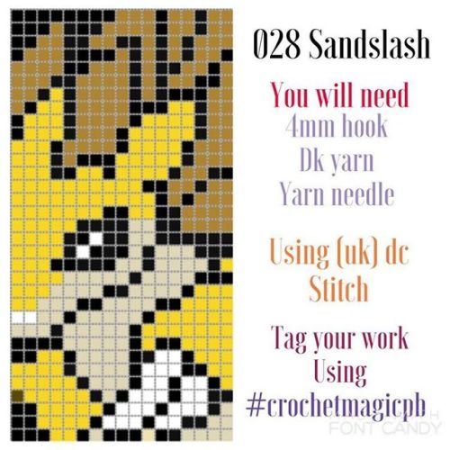 Here is the pattern for #sandslash I only have 35 Pokemon left to make then I have finished! then to