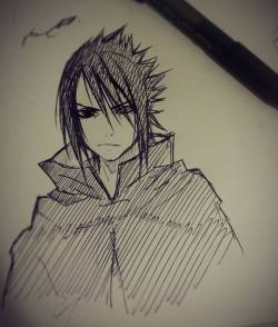 ilabarattolo:  I forgot to upload this pen sketch of grumpy Sasuke here  :/ 