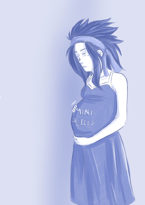 joolychuu: @redfoxinthegarden requested a pregnant Levy.And yes, Gajeel bought the dress (U can figh