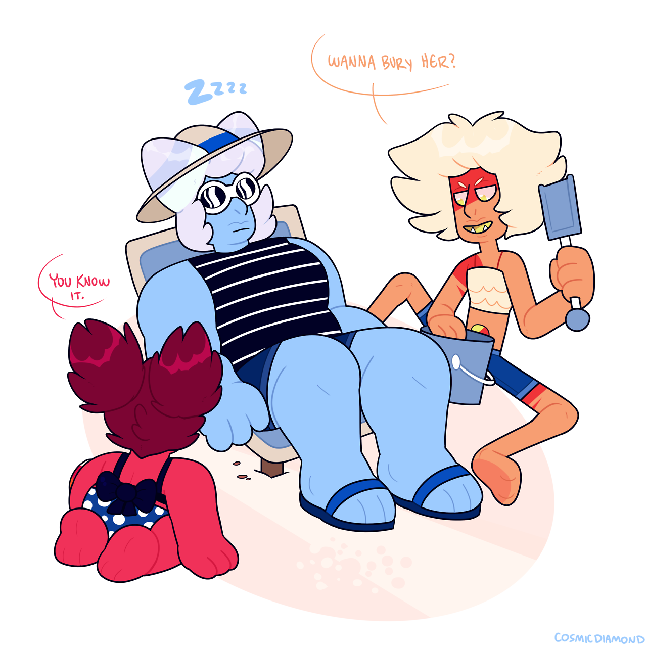 diadraws: everyone settled on a truce for the day to have a good time at the beach