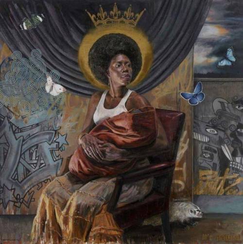 allmylittlewordstpp: Hail Mary, full of Grace. Art by Tim OkamuraI love the random angry badger at t