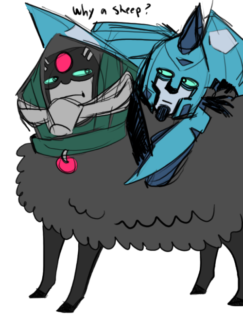 alotofspiders:hey here’s more of this. Longarm is a sheep bc I think they give goats to race h