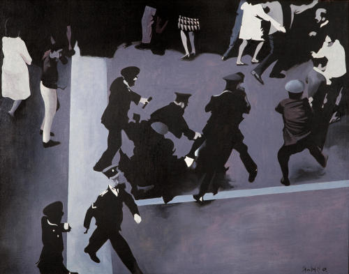 amare-habeo:Dimos Skoulakis (Greek, born 1930) Protest; The Demonstration, 1968Oil on canvas, 70 x 9