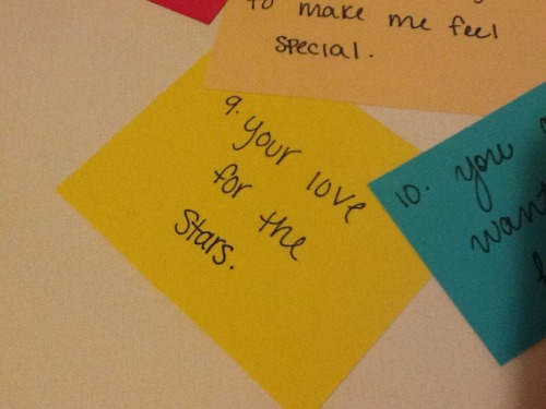 meganandhayley:  I just remembered that I never showed you all what Megan made me as part of my Christmas present! Inside of the book there are 99 individual pieces of paper, each with something she loves about me or an inside joke written on them. On