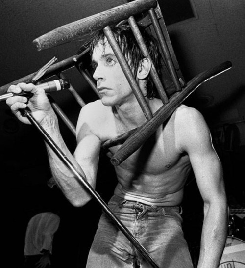 soundsof71: Iggy Pop, San Francisco 1977, by Chester Simpson. Don’t ask about the chair.