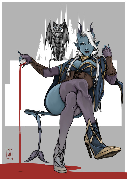 aegisdea:  A Half-Demon Alchemist, and her pet.  Edited the tail. HD: LINK
