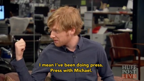 domhnall-tonal: “No one assumed you were doing cocaine or having sex with Michael Fassbender, 