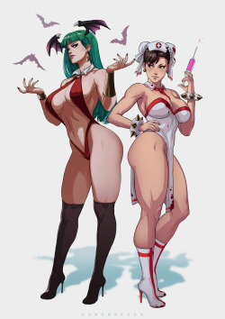 dandon-fuga: Morrigan and Chun Li ♥ Nude Preview ~~~ https://www.patreon.com/dandonfuga https://gumroad.com/dandonfuga 