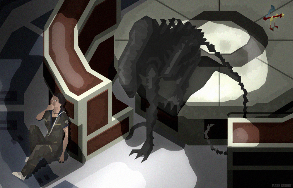 markknight78:  Alien Isolation (Playstation,Xbox,PC) made with Hexels 2.54 still