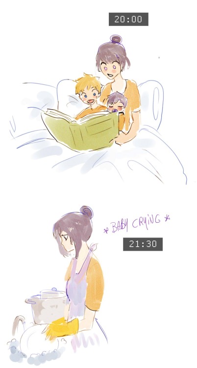 kuriquinn: yuuba:Mamahinas day bonus: naruto is bathing her befor bring her to bed adorable