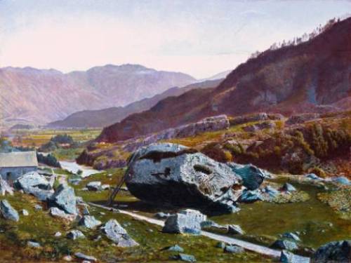 Bowder Stone, Borrowdale, 1870, John Atkinson Grimshaw