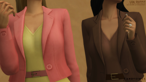 LUA OUTFIT | + blazer and dress recolor accsThis outfit combines a blazer and a dress, plus a rectan