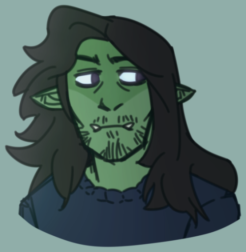 i come bearing new ocs, this time a couple of half-orcsright: jonah, he/they, 30ish. lighthouse keep