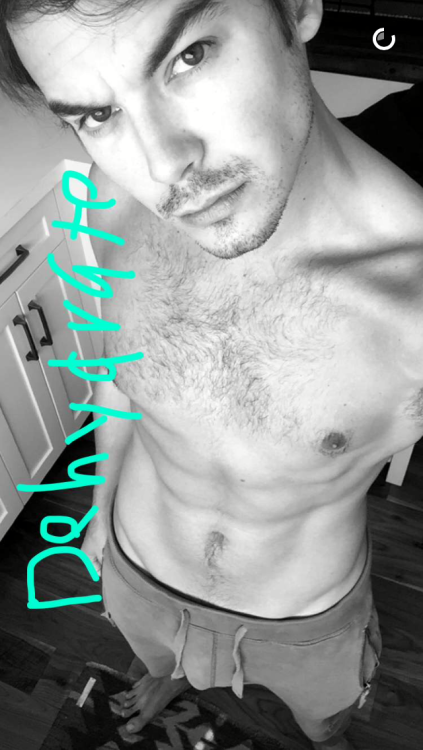 male-celebs-naked: Tyler Blackburn from Pretty Little Liars shirtless and bulging out on his snapcha