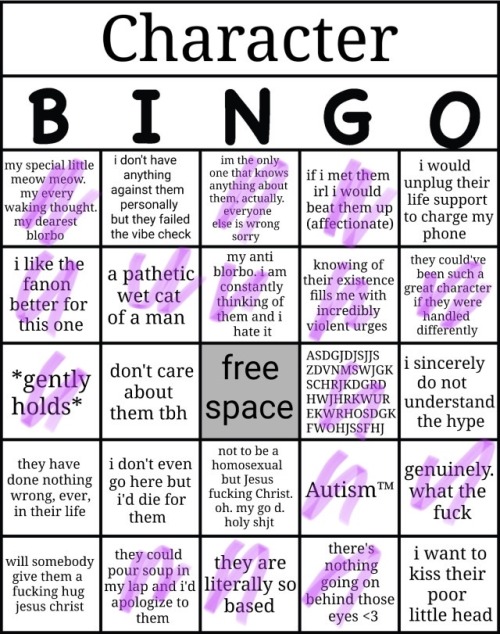 Ok, Here Is My Bingo Character