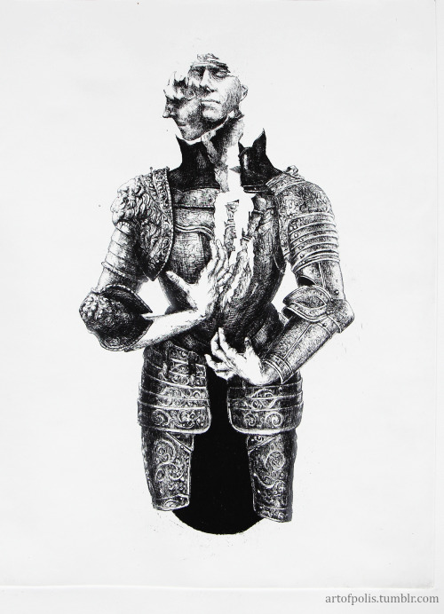 artofpolis: Jean d’Arc II, by Paulina Sieczkowska, 2015 etching, 30 x 40 cm Joanna d’Arc