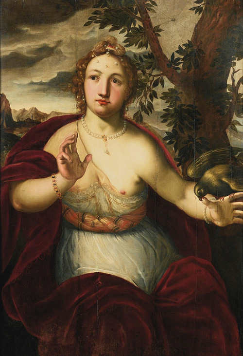 Otto van Veen - A Lady Bitten by a Parrot